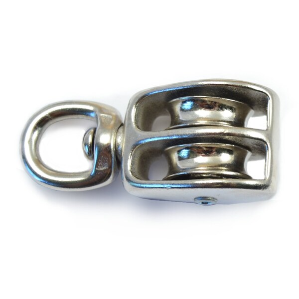 Midwest Fastener 1" Nickel Swivel Double Pulley 5PK 52233 - main